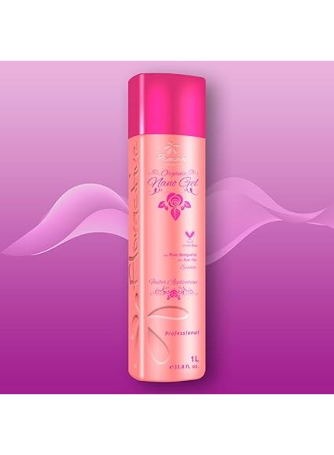 فلوراكتيف جل بروتين نانو عضوي من فلوراكتيف 1000 مل - علاج طبيعي لفرد وترطيب الشعر، خلاصة ثمر الورد، علاج للشعر - Image 4